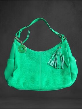 Brand new, Isaac Mizrahi ,Green Leather Tassel Hobo Bag